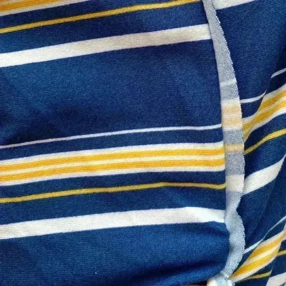🆕 Mother Bee Maternity Navy Stripe Ruched Dress L🆕 - Picture 11 of 11